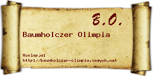 Baumholczer Olimpia névjegykártya